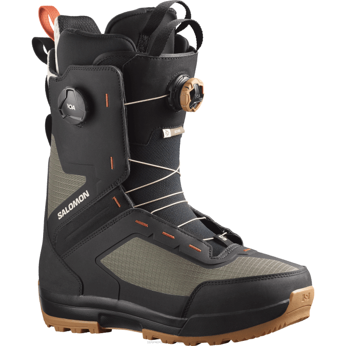 Men's Snowboard Boots - Echo Dual Boa Wide V42L592 Salomon Army Green-X/Black/Rainy Day - Salomon Australia