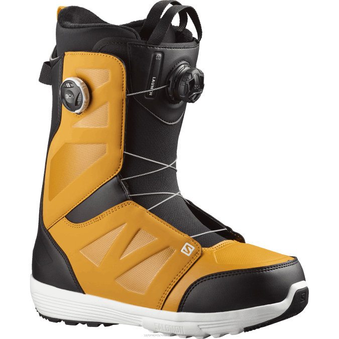 Men's Snowboard Boots - Launch Boa Sj Boa V42L588 Salomon Golden Yellow/Black/White - Salomon shoes
