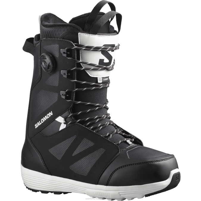 Men's Snowboard Boots - Launch Lace Sj Boa V42L597 Salomon Black/White - Salomon sneakers Australia