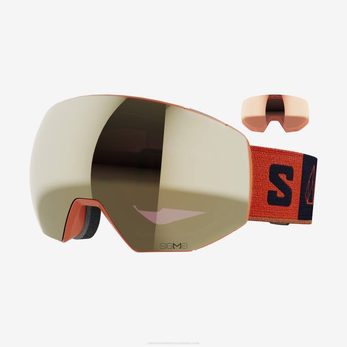 Men's Goggles - Radium Prime Sigma (And Extra Lens) V42L669 Salomon Burnt Ochre - Salomon sneakers Australia