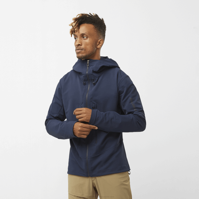 Men's Full Zip Midlayer Jacket - Outpeak Softshell V42L1107 Salomon Navy Iris - Salomon Australia