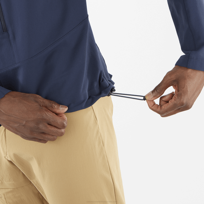 Men\'s Full Zip Midlayer Jacket - Outpeak Softshell V42L1107 Salomon Navy Iris - Salomon Australia