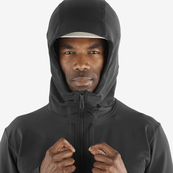 Men\'s Full Zip Midlayer Jacket - Outpeak Softshell V42L1108 Salomon Deep Black - Salomon sneakers Australia