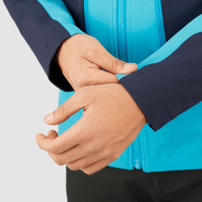 Men\'s Full Zip Midlayer Jacket - Outpeak Softshell V42L1109 Salomon Night Sky/Barrier Reef - Salomon shoes