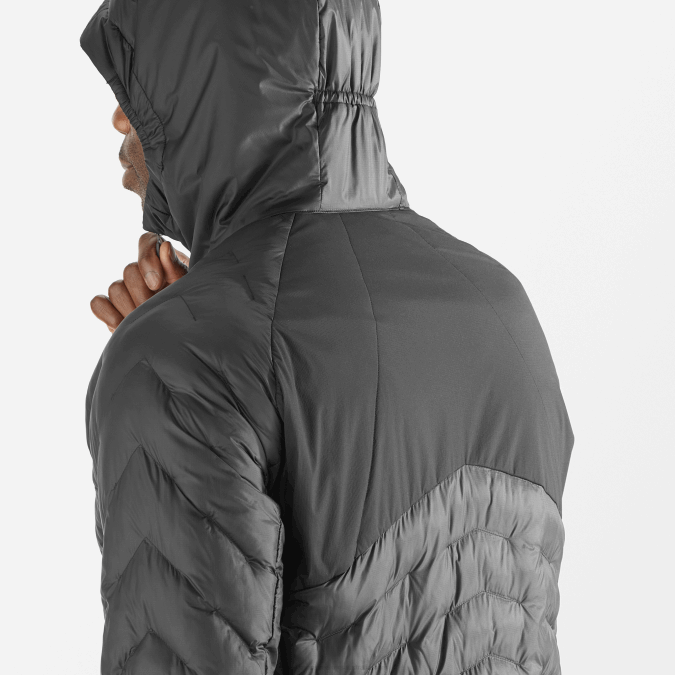 Men\'s Insulated Hooded Jacket - Outline Primaloft V42L1087 Salomon Deep Black - Salomon Australia