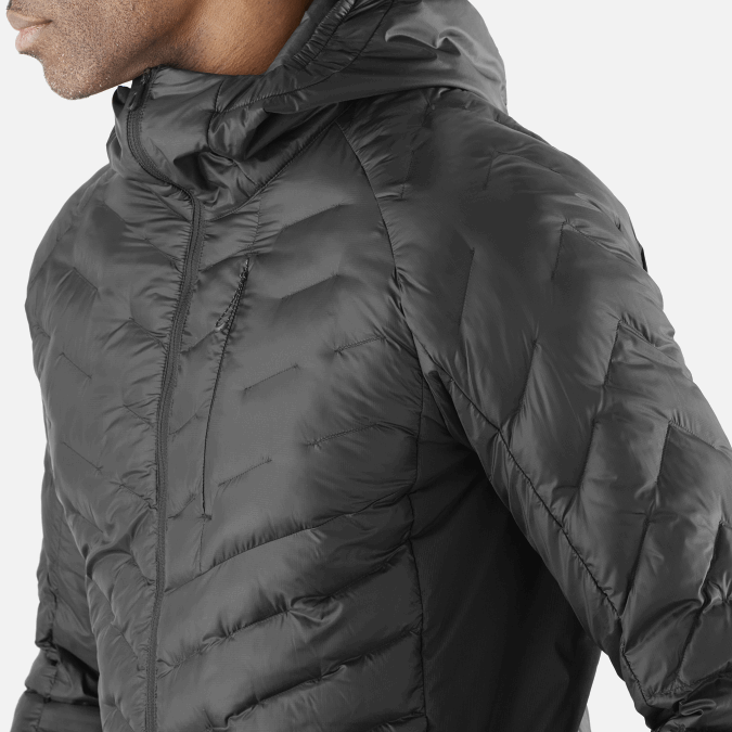 Men\'s Insulated Hooded Jacket - Outline Primaloft V42L1087 Salomon Deep Black - Salomon Australia