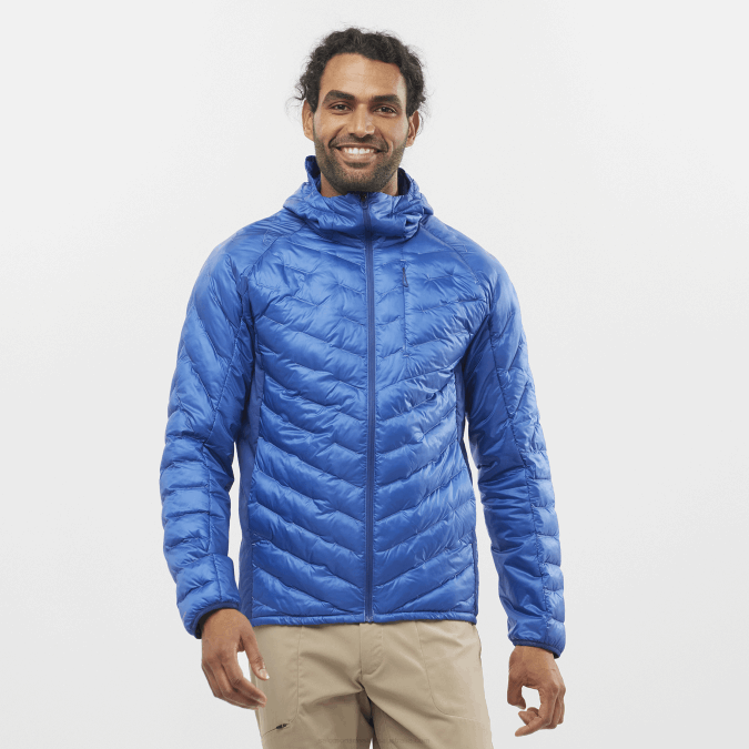 Men's Insulated Hooded Jacket - Outline Primaloft V42L1089 Salomon Nautical Blue/Navy Peony - Salomon sneakers Australia