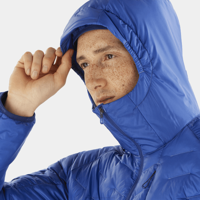 Men\'s Insulated Hooded Jacket - Outline Primaloft V42L1089 Salomon Nautical Blue/Navy Peony - Salomon sneakers Australia