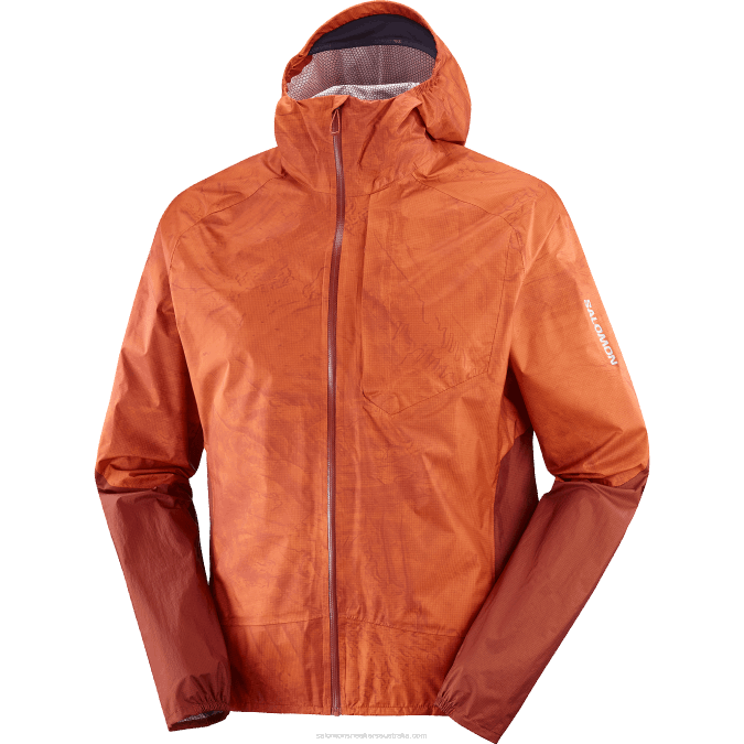 Men\'s Shell Jacket - Bonatti Waterproof V42L1100 Salomon Burnt Ochre/Ao/Burnt Henna - Salomon sneakers Australia