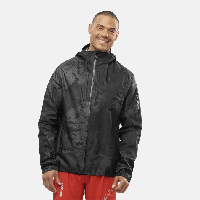 Men's Shell Jacket - Bonatti Waterproof V42L1103 Salomon Deep Black/Ao/Periscope - Salomon shoes