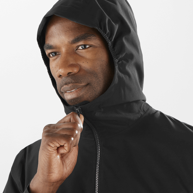 Men\'s Shell Jacket - Explore Waterproof V42L1105 Salomon Deep Black - Salomon sneakers Australia