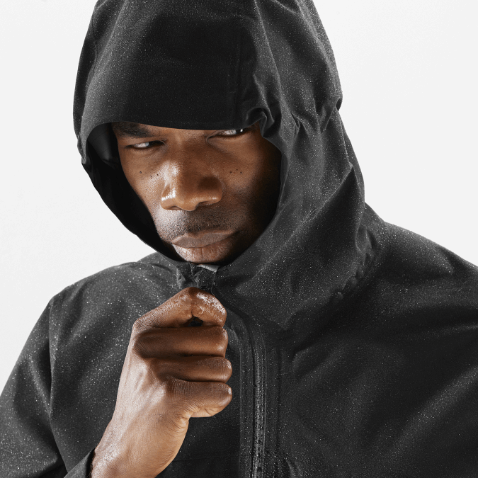 Men\'s Shell Jacket - Outline Gore-Tex 2.5L V42L1106 Salomon Deep Black - Salomon shoes