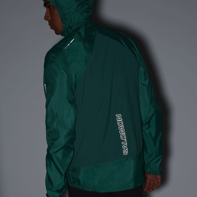 Men\'s Wind Jacket Hoodie - Bonatti Cross Wind V42L1096 Salomon Pacific - Salomon shoes