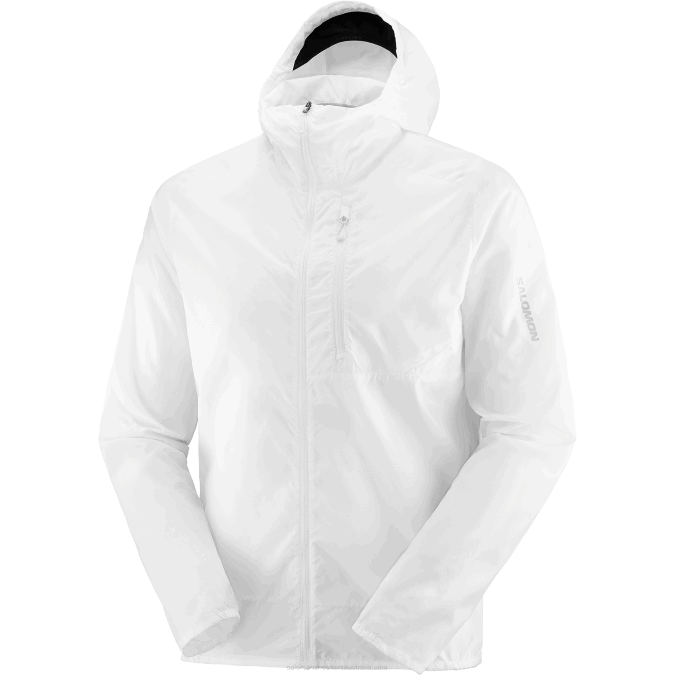 Men\'s Wind Jacket Hoodie - Bonatti Cross Wind V42L1098 Salomon White - Salomon shoes