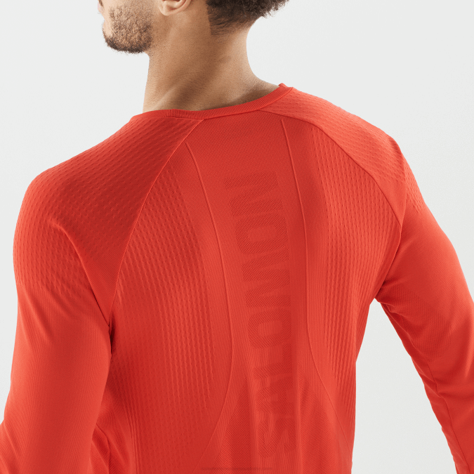 Men\'s Long Sleeve T-Shirt - Sense Aero Seamless V42L231 Salomon Fiery Red - Salomon Australia