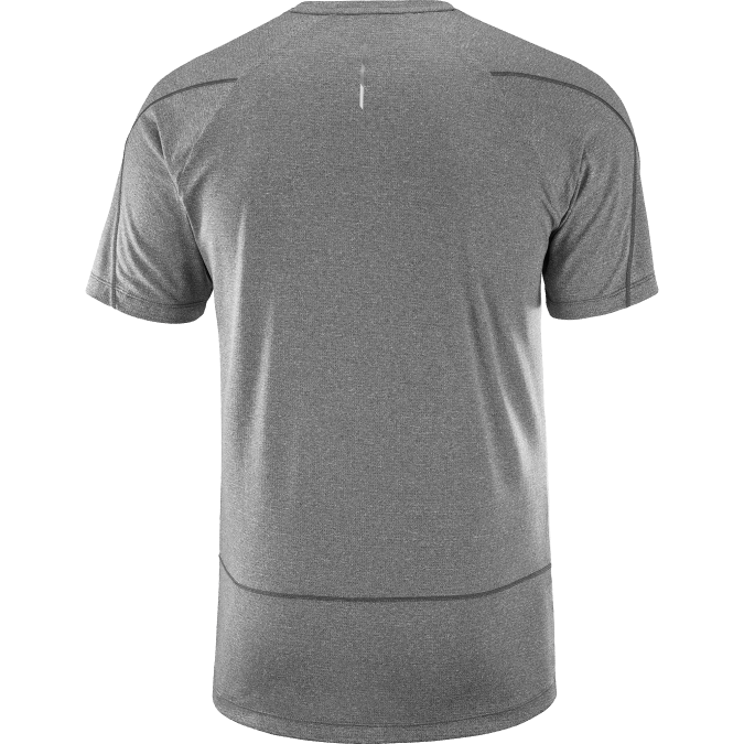 Men\'s Short Sleeve T-Shirt - Cross Run V42L232 Salomon Deep Black/Heather - Salomon sneakers Australia