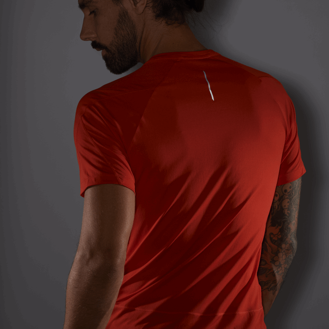 Men\'s Short Sleeve T-Shirt - Cross Run V42L233 Salomon Fiery Red - Salomon sneakers Australia