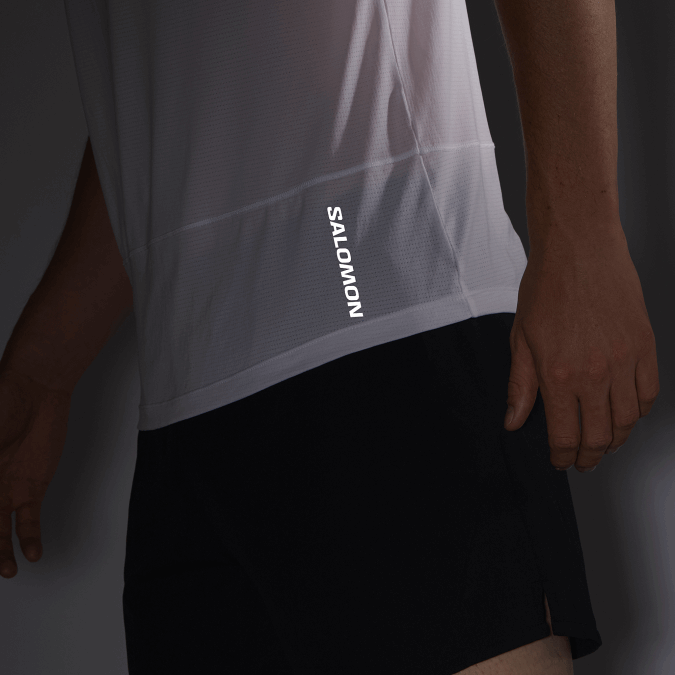 Men\'s Short Sleeve T-Shirt - Cross Run V42L234 Salomon White - Salomon shoes