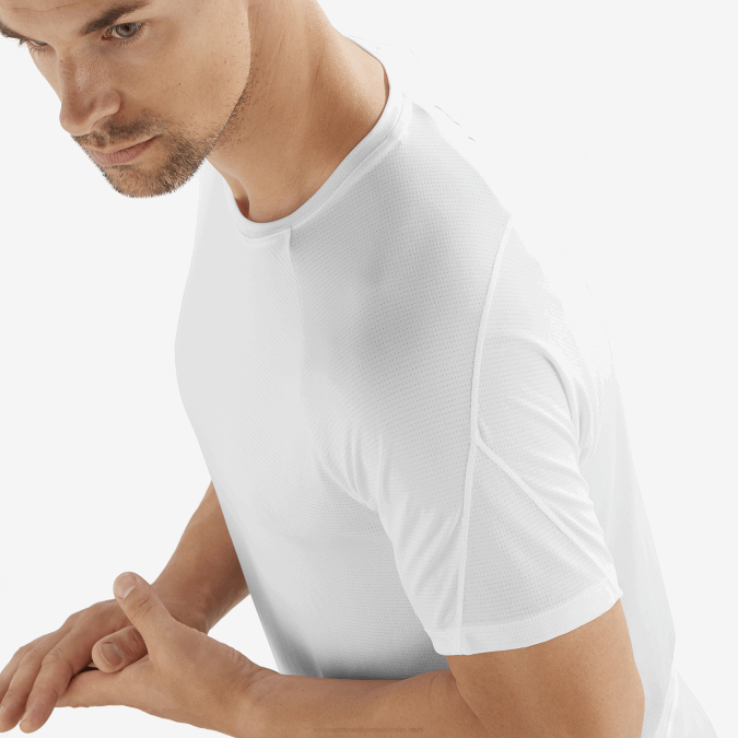 Men\'s Short Sleeve T-Shirt - Cross Run V42L234 Salomon White - Salomon shoes