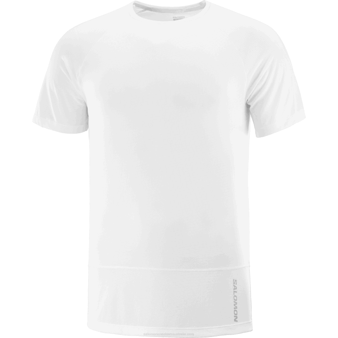 Men\'s Short Sleeve T-Shirt - Cross Run V42L234 Salomon White - Salomon shoes