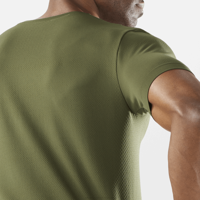 Men\'s Short Sleeve T-Shirt - Essential Seamless V42L246 Salomon Grape Leaf/Forest Night - Salomon shoes