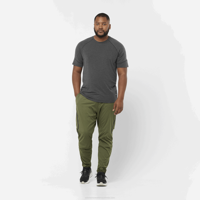 Men\'s Short Sleeve T-Shirt - Runlife V42L1200 Salomon Deep Black/Heather - Salomon Australia