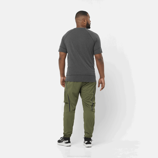 Men\'s Short Sleeve T-Shirt - Runlife V42L1200 Salomon Deep Black/Heather - Salomon Australia