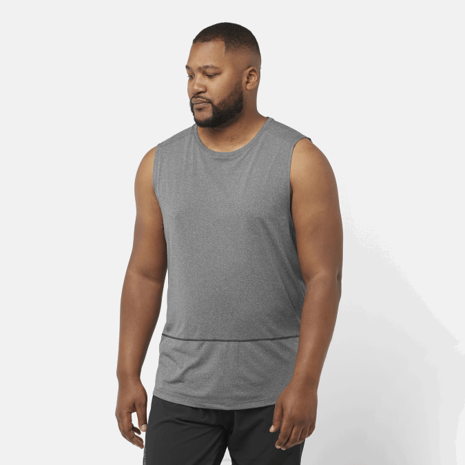 Men's Tank - Cross Run V42L229 Salomon Deep Black/Heather - Salomon shoes