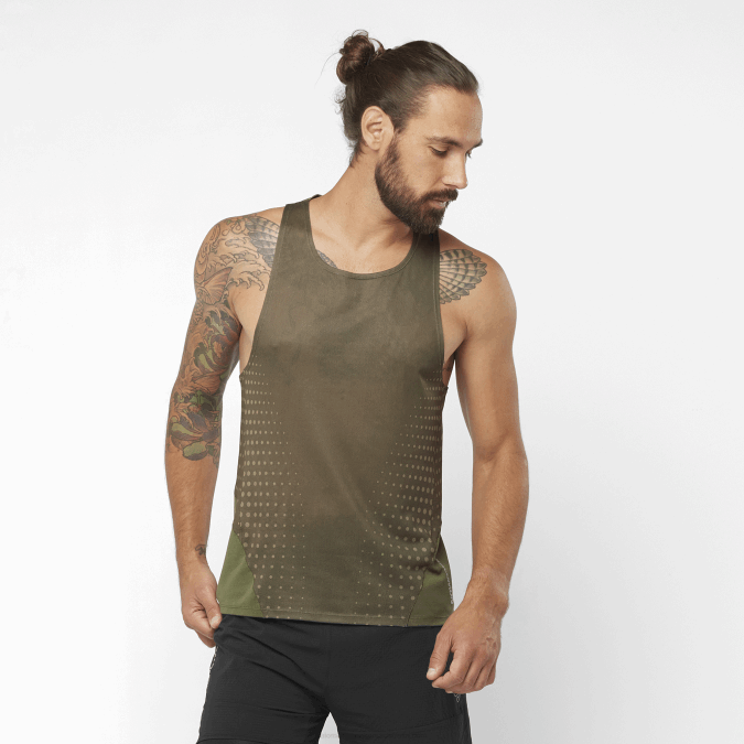 Men's Tank - Sense Aero V42L1195 Salomon Grape Leaf/Forest Night - Salomon sneakers Australia