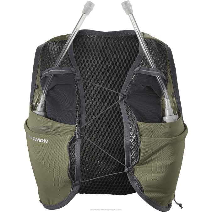 Women\'s Running Vest with flasks included - Active Skin 8 V42L981 Salomon Dusky Green/Ebony - Salomon Australia