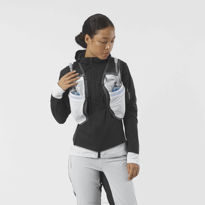 Women's Running Vest with flasks included - Active Skin 8 V42L982 Salomon White/Ebony - Salomon sneakers Australia