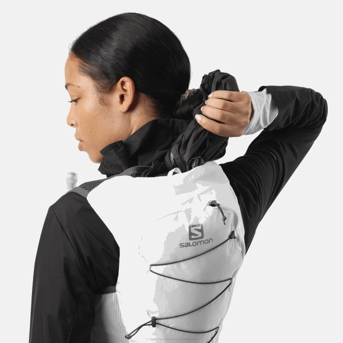 Women\'s Running Vest with flasks included - Active Skin 8 V42L982 Salomon White/Ebony - Salomon sneakers Australia