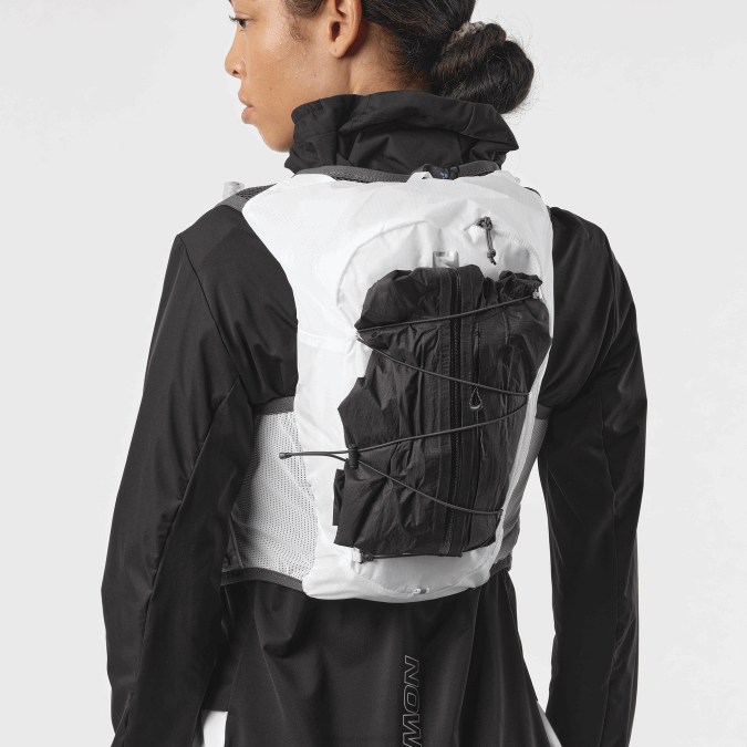 Women\'s Running Vest with flasks included - Active Skin 8 V42L982 Salomon White/Ebony - Salomon sneakers Australia