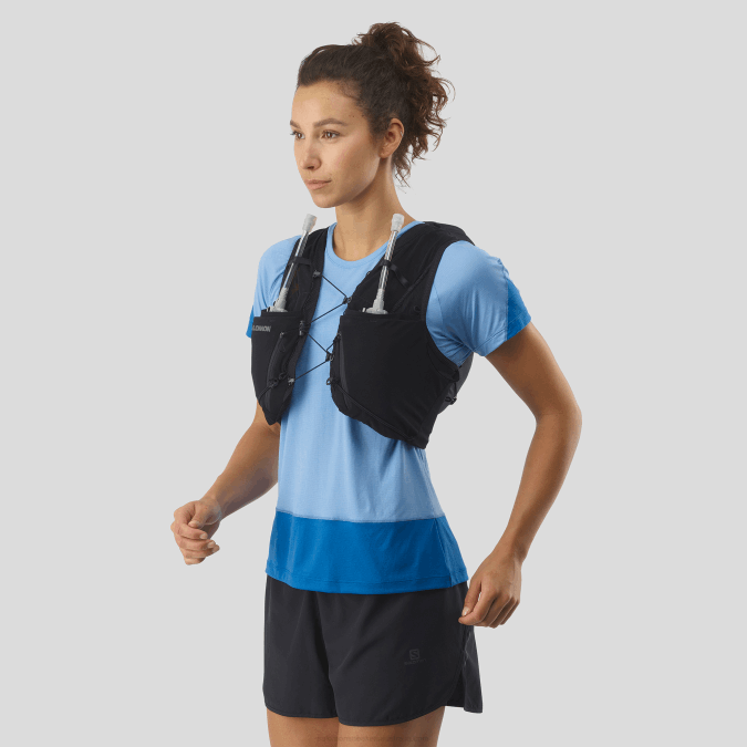 Women's Running Vest with flasks included - Adv Skin 12 V42L967 Salomon Black/Ebony - Salomon Australia