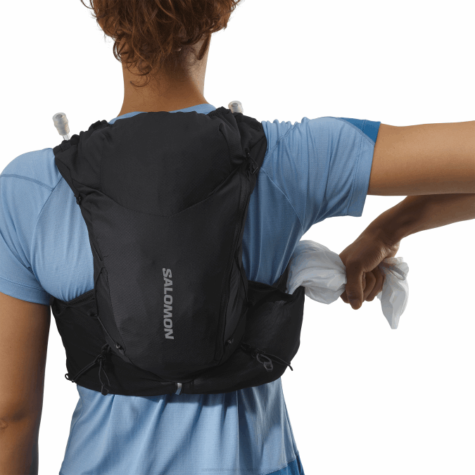 Women\'s Running Vest with flasks included - Adv Skin 12 V42L967 Salomon Black/Ebony - Salomon Australia