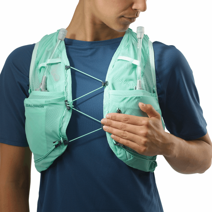 Women\'s Running Vest with flasks included - Adv Skin 5 V42L970 Salomon Beach Glass/Ebony/Pool Blue - Salomon Australia