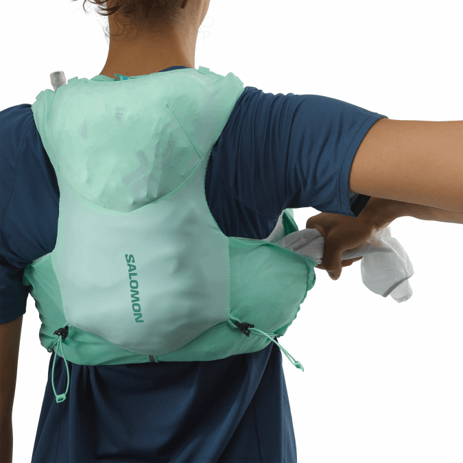 Women\'s Running Vest with flasks included - Adv Skin 5 V42L970 Salomon Beach Glass/Ebony/Pool Blue - Salomon Australia