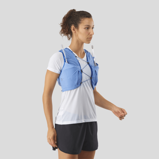 Women's Running Vest with flasks included - Sense Pro 10 V42L978 Salomon Provence/Ebony/Nautical Blue - Salomon sneakers Australia