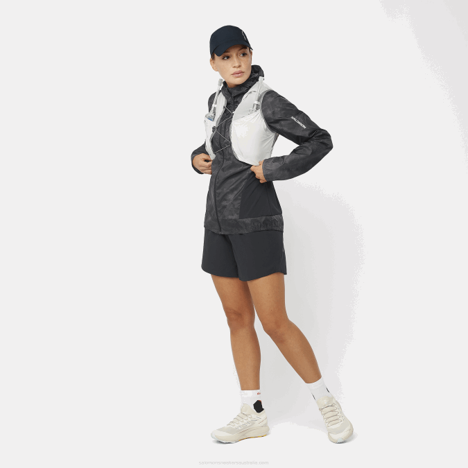 Women\'s Running Vest with flasks included - Sense Pro 5 V42L977 Salomon Oyster Mushroom/Quiet Shade Translucent - Salomon Australia