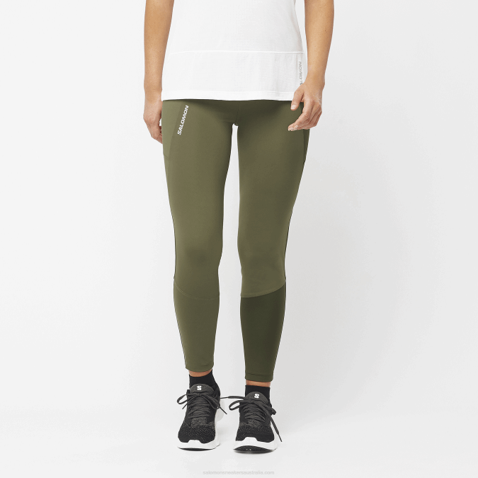 Women's 5/6 Tights - Cross Run 25 V42L1158 Salomon Grape Leaf/Forest Night - Salomon Australia