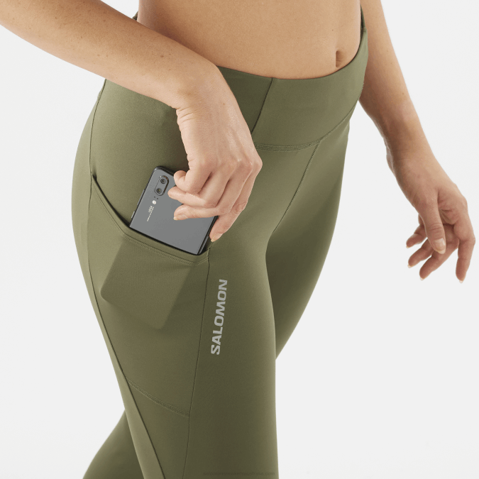 Women\'s 5/6 Tights - Cross Run 25 V42L1158 Salomon Grape Leaf/Forest Night - Salomon Australia