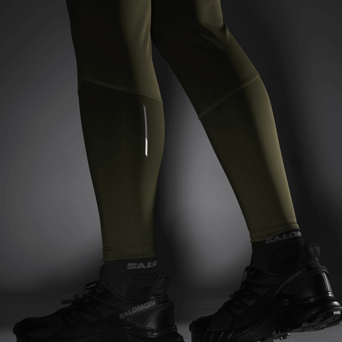 Women\'s 5/6 Tights - Cross Run 25 V42L1158 Salomon Grape Leaf/Forest Night - Salomon Australia