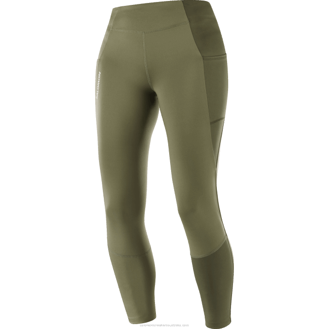 Women\'s 5/6 Tights - Cross Run 25 V42L1158 Salomon Grape Leaf/Forest Night - Salomon Australia