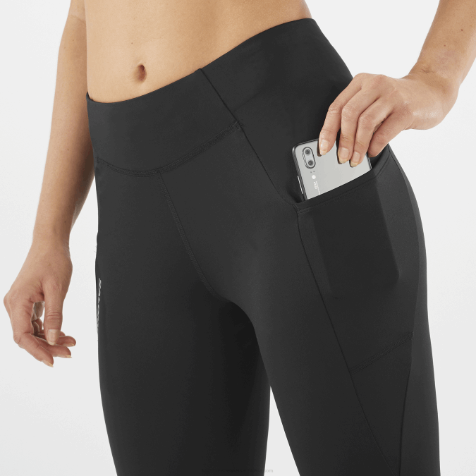 Women\'s 5/6 Tights - Cross Run 25 V42L1159 Salomon Deep Black - Salomon sneakers Australia