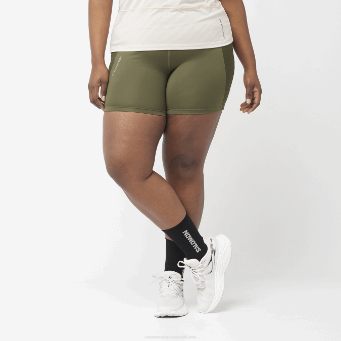 Women's Short Tights - Cross Run 5 V42L1153 Salomon Grape Leaf/Forest Night - Salomon sneakers Australia