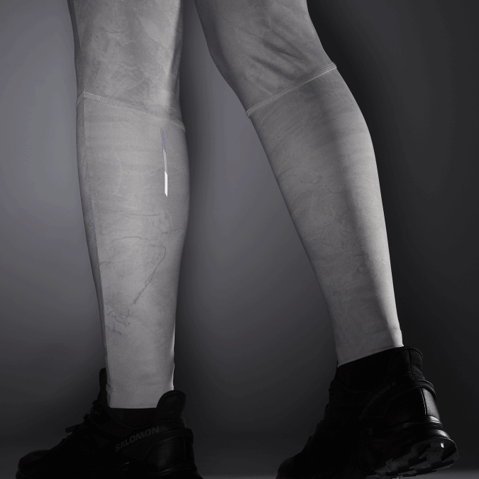 Women\'s Tights - Cross Run 28 V42L1161 Salomon Oyster Mushroom/Alloy/Ao - Salomon shoes