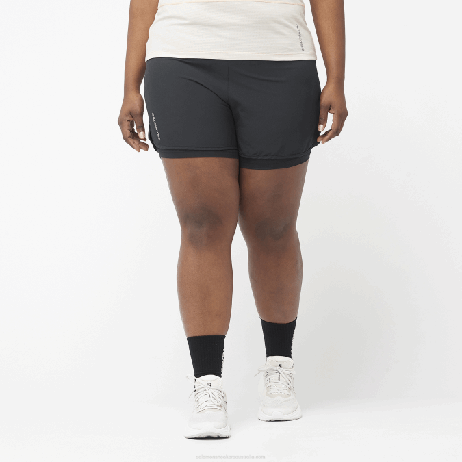 Women's Shorts - Cross 2In1 V42L955 Salomon Deep Black - Salomon shoes