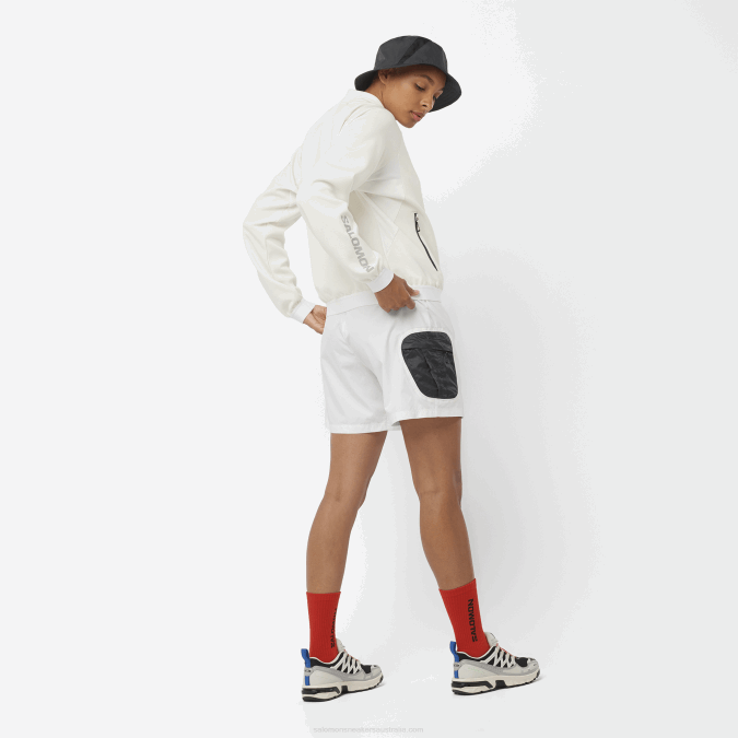 Women\'s Shorts - Equipe V42L1170 Salomon White/Deep Black - Salomon Australia