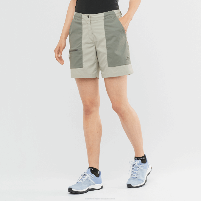 Women's Shorts - Outrack V42L958 Salomon Wrought Iron/Sedona Sage - Salomon shoes