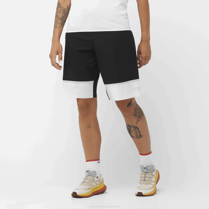 Women's Shorts - Shortney V42L1188 Salomon Deep Black/White - Salomon sneakers Australia